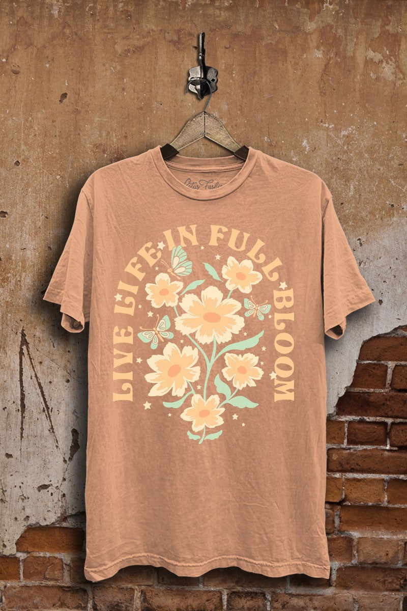 In Full Bloom Graphic Tee - Coral