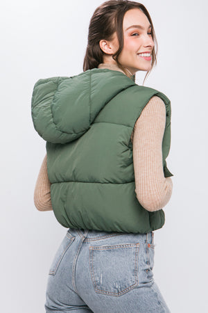 Emma Crop Vest- Evergreen