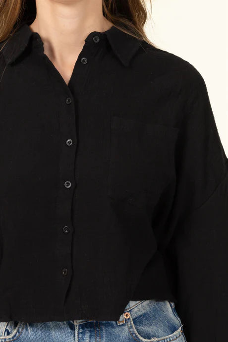 Gauze Shirt-Black