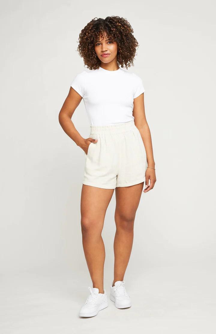 Clara Fitted Tee- White-Gentle Fawn