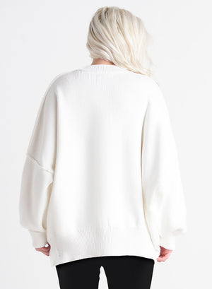 Ivory Exposed Seam Sweater- Dex